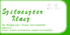 szilveszter klasz business card